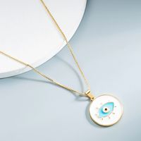 Wholesale Jewelry Copper Eye Round Pendant Necklace Nihaojewelry sku image 4