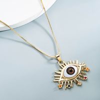 Wholesale Jewelry Copper Inlaid Zircon Eye Pendant Necklace Nihaojewelry sku image 4