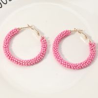 Nihaojewelry Ethnic Style Color Rice Bead C-shaped Earrings Wholesale Jewelry sku image 1