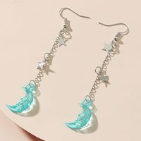 Nihaojewelry Fashion Moon Acrylic Tassel Long Earrings Wholesale Jewelry sku image 2