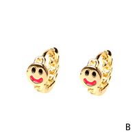 Nihaojewelry Fashion Gold-plated Smiling Face Dripping Oil Earrings Wholesale Jewelry sku image 11