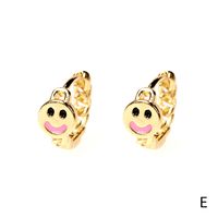 Nihaojewelry Fashion Gold-plated Smiling Face Dripping Oil Earrings Wholesale Jewelry sku image 14