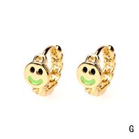 Nihaojewelry Fashion Gold-plated Smiling Face Dripping Oil Earrings Wholesale Jewelry sku image 16