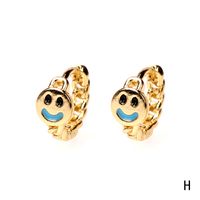 Nihaojewelry Fashion Gold-plated Smiling Face Dripping Oil Earrings Wholesale Jewelry sku image 17
