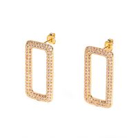 Nihaojewelry Fashion Diamond Heart Shape Geometric Hollow Earrings Wholesale Jewelry sku image 5