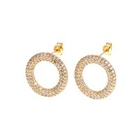 Nihaojewelry Fashion Diamond Heart Shape Geometric Hollow Earrings Wholesale Jewelry sku image 1