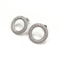 Nihaojewelry Fashion Diamond Heart Shape Geometric Hollow Earrings Wholesale Jewelry sku image 2