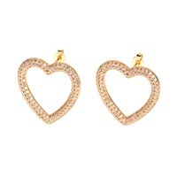 Nihaojewelry Fashion Diamond Heart Shape Geometric Hollow Earrings Wholesale Jewelry sku image 3