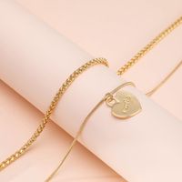 Wholesale Jewelry Simple Snake Bone Chain Heart-shaped Pendant Multilayer Adjustable Necklace Nihaojewelry main image 4