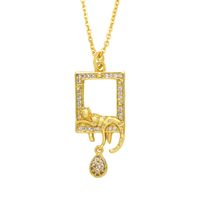 Wholesale Jewelry Fashion Geometric Leopard Pendant Copper Inlaid Zircon Necklace Nihaojewelry main image 3