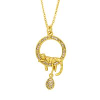 Wholesale Jewelry Fashion Geometric Leopard Pendant Copper Inlaid Zircon Necklace Nihaojewelry main image 4