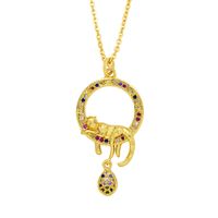 Wholesale Jewelry Fashion Geometric Leopard Pendant Copper Inlaid Zircon Necklace Nihaojewelry main image 5