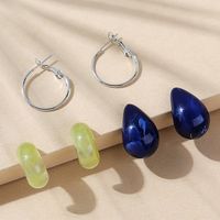 Nihaojewelry Wholesale Jewelry Creative Retro Geometric Resin Earring Sets sku image 2