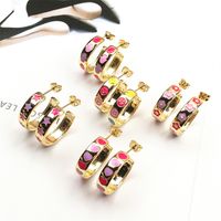 Nihaojewelry Fashion Dripping Oil Smiley Face Geometric Earrings Wholesale Jewelry main image 2