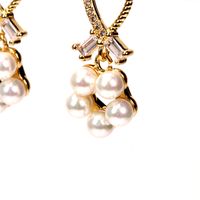 Nihaojewelry Style Coréen Croix Shell Perle Zircon Boucles D&#39;oreilles Bijoux En Gros main image 3