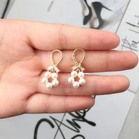 Nihaojewelry Korean Style Cross Shell Bead Zircon Earrings Wholesale Jewelry main image 4