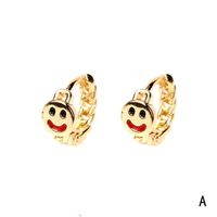 Nihaojewelry Fashion Gold-plated Smiling Face Dripping Oil Earrings Wholesale Jewelry main image 6