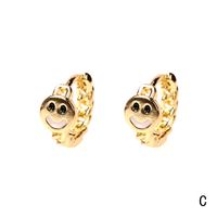 Nihaojewelry Fashion Gold-plated Smiling Face Dripping Oil Earrings Wholesale Jewelry main image 4