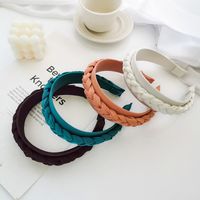 Nihaojewelry Korean Style Solid Color Cloth Braided Wide-brimmed Headband Wholesale Jewelry main image 5