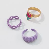 Nihaojewelry Wholesale Jewelry Fashion Threaded Geometric Alloy Ring Set main image 3
