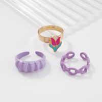 Nihaojewelry Wholesale Jewelry Fashion Threaded Geometric Alloy Ring Set main image 4