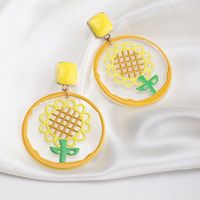 Nihaojewelry Cute Sunflower Geometric Acrylic Earrings Wholesale Jewelry main image 3