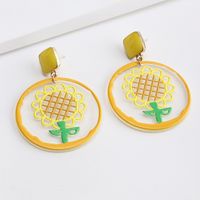 Nihaojewelry Cute Sunflower Geometric Acrylic Earrings Wholesale Jewelry main image 4
