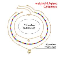 Wholesale Jewelry Bohemian Geometric Heart Bead Star Pendant Multi-layer Copper Necklace Nihaojewelry main image 5