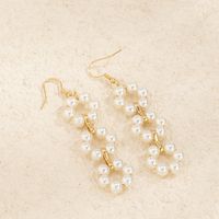 Nihaojewelry Simple Imitation Perle Fleur Gland Longues Boucles D&#39;oreilles Bijoux En Gros main image 3