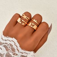 Nihaojewelry Wholesale Jewelry Simple Dinosaur Butterfly Alloy Joint Ring Set sku image 1