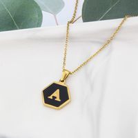 Titanium Steel Simple Style Plating Letter Necklace main image 3