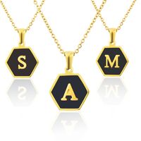 Titanium Steel Simple Style Plating Letter Necklace main image 6