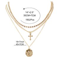 Wholesale Jewelry Retro Cross Coin Pendant Multilayer Necklace Nihaojewelry main image 6