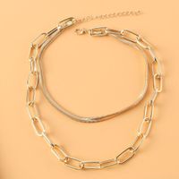 Wholesale Jewelry Alloy Geometric Double-layer Snake Bone Necklace Nihaojewelry main image 4