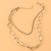 Wholesale Jewelry Alloy Geometric Double-layer Snake Bone Necklace Nihaojewelry main image 5