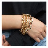 Nihaojewelry Bijoux En Gros Simple Géométrique Creux Chaîne Épaisse Bracelet En Alliage De Gland main image 1
