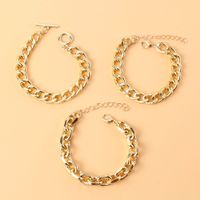 Nihaojewelry Bijoux En Gros Simple Géométrique Creux Chaîne Épaisse Bracelet En Alliage De Gland main image 5