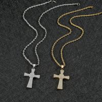 Wholesale Jewelry Cross Zircon Pendant Copper Necklace Nihaojewelry main image 1