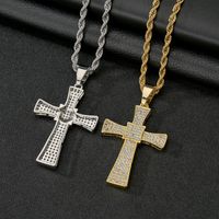 Wholesale Jewelry Cross Zircon Pendant Copper Necklace Nihaojewelry main image 3