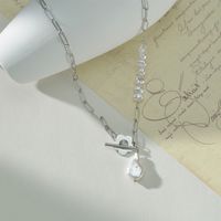 Vente En Gros Bijoux Collier En Acier Titane Perle Géométrique Simple Nihaojewelry main image 5