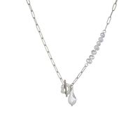 Wholesale Jewelry Simple Geometric Pearl Titanium Steel Necklace Nihaojewelry main image 6