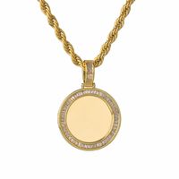 Wholesale Jewelry Round Micro-inlaid Square Zircon Copper Necklace Nihaojewelry main image 6