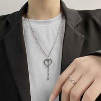 Wholesale Jewelry Mosaic Heart Titanium Steel Necklace Nihaojewelry main image 1