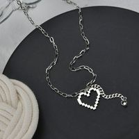 Wholesale Jewelry Mosaic Heart Titanium Steel Necklace Nihaojewelry main image 4