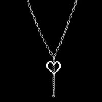 Wholesale Jewelry Mosaic Heart Titanium Steel Necklace Nihaojewelry main image 5