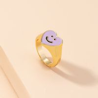 Nihaojewelry Wholesale Jewelry Simple Fashion Smiley Heart Alloy Ring main image 2