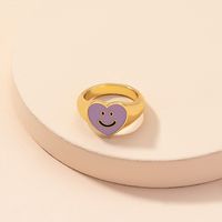 Nihaojewelry Wholesale Jewelry Simple Fashion Smiley Heart Alloy Ring main image 3