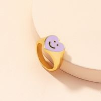 Nihaojewelry Wholesale Jewelry Simple Fashion Smiley Heart Alloy Ring main image 4