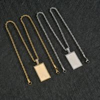 Großhandel Schmuckrechteckige Marke Anhänger Kupfer Halskette Nihaojewelry main image 1