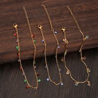 Nihaojewelry Wholesale Jewelry Simple Color Diamond Tassel Copper Anklet main image 3